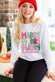 Beige MERRY Christmas Printed Drop Shoulder Pullover Sweatshirt - Aaria Tees Aaria Tees