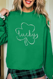 Dark Green Lucky Shamrock Ceramic Clover Sweatshirt Aaria Tees