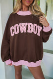 Pink Polka Dot Letter Graphic Colorblock Tunic Sweatshirt - Aaria Tees Aaria Tees