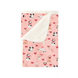 Pups & Kisses (Dream Luxe Blanket) - Pink - Aaria Tees Aaria Tees