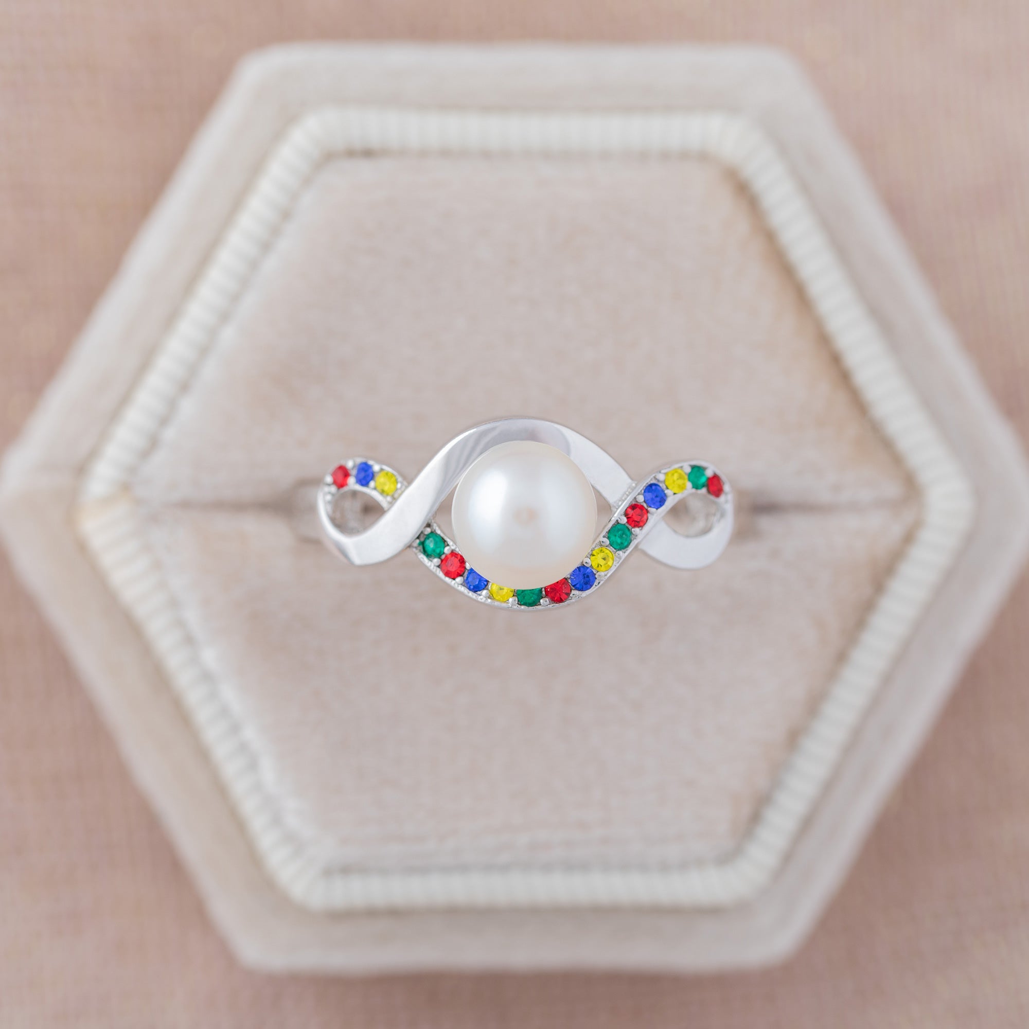 Infinite Hope&trade; Sterling & Pearl Autism Awareness Ring - Aaria Tees Aaria Tees