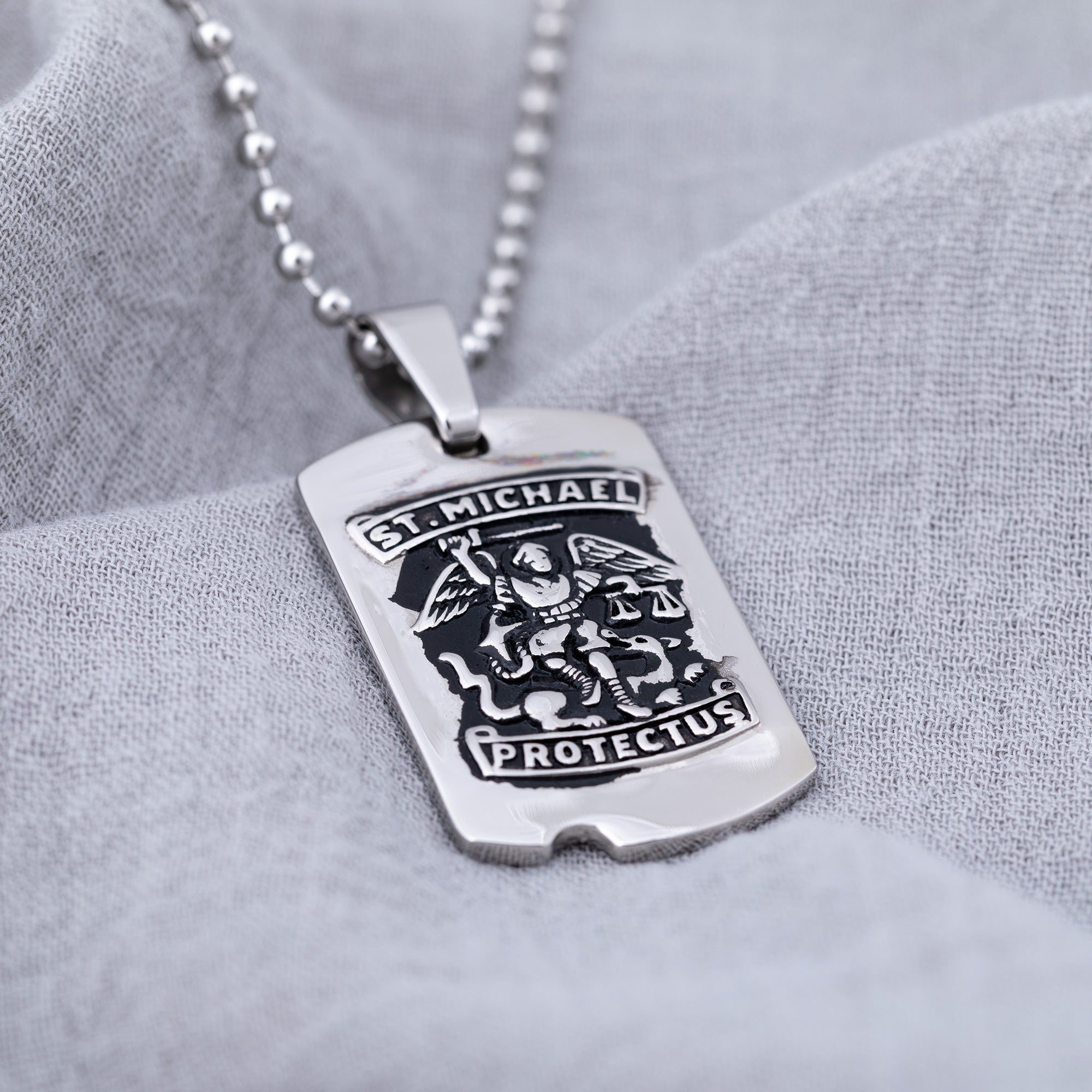 St. Michael Military Dog Tag Necklace - Aaria Tees Aaria Tees