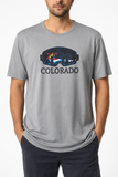 Colorado Threads Mountain Ski Goggle Unisex Performance Tee Grey - Aaria Tees Aaria Tees