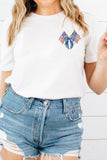 White Patriotic Coquette Flag Sequin Graphic Tee Aaria Tees