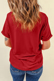 Red Sequined LOVE Letter Valentines T-shirt Aaria Tees