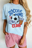 Light Blue Soccer Moms Club Graphic Tee Aaria Tees