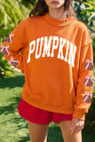 Carrot Sequined Pumpkin Applique Pumpkin Graphic Customized Sweatshirt Aaria Tees