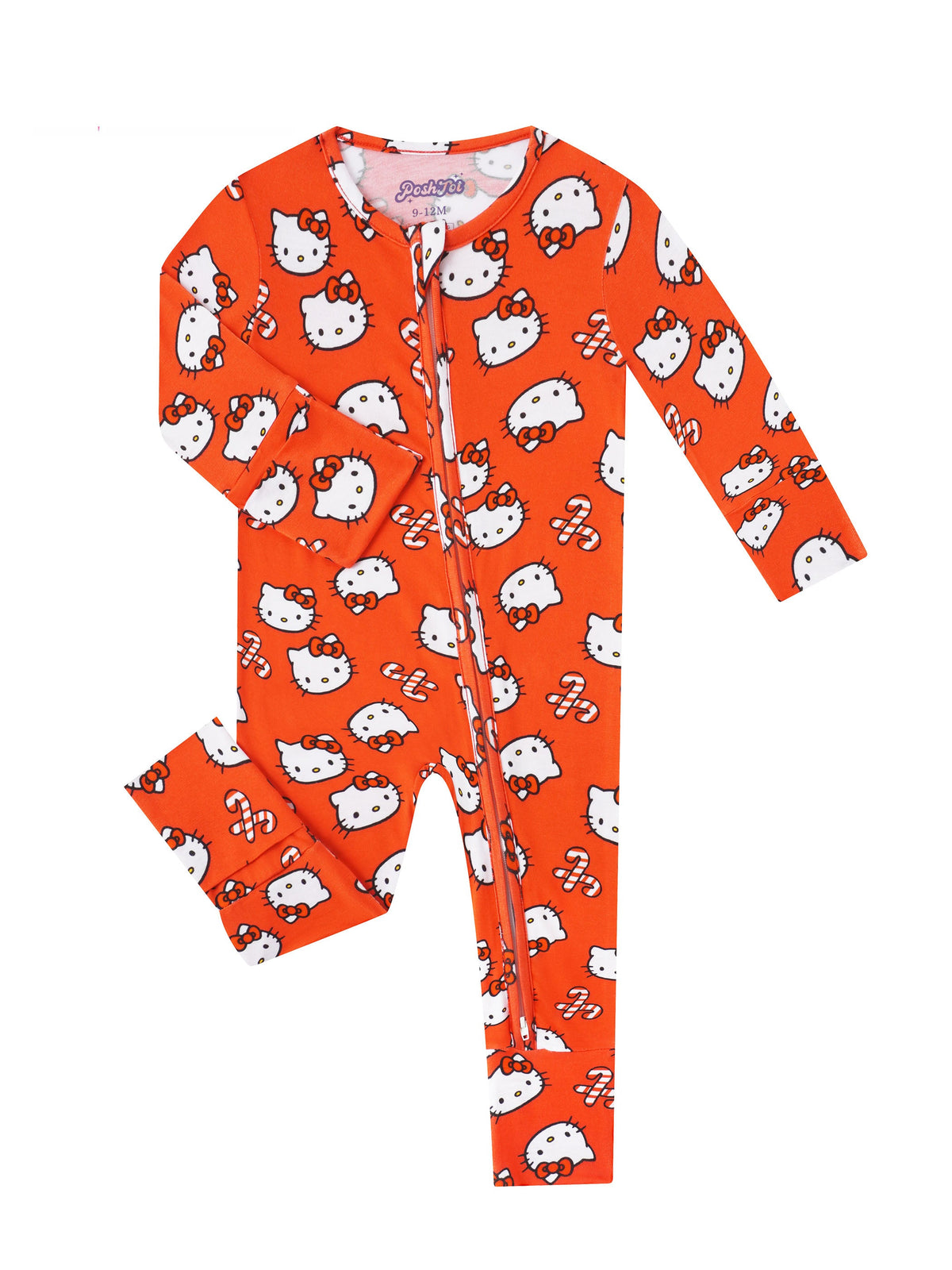 PoshTOT Sanrio Hello Kitty Red Bamboo Baby Convertible Zippy Romper - Aaria Tees