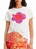 Flower Graphic Round Neck T-Shirt Aaria Tees