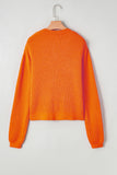 Vitality Orange Thankful for my queens Ribbed Knit Drop Shoulder Graphic Sweater Aaria Tees