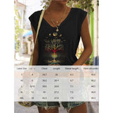 Women's Bohemian Moon And Tree Graphic Tee Aaria Tees