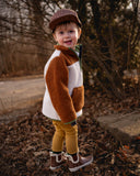 Tan Camel Sherpa - Plush Warm lined Pullover Sweatshirt Aaria Tees