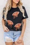 Sequin Football Graphic Tee Aaria Tees