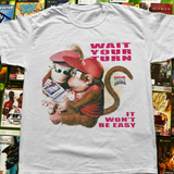 Diddy Kong's Quest 'Wait Your Turn' Vintage Washed White Tee Aaria Tees