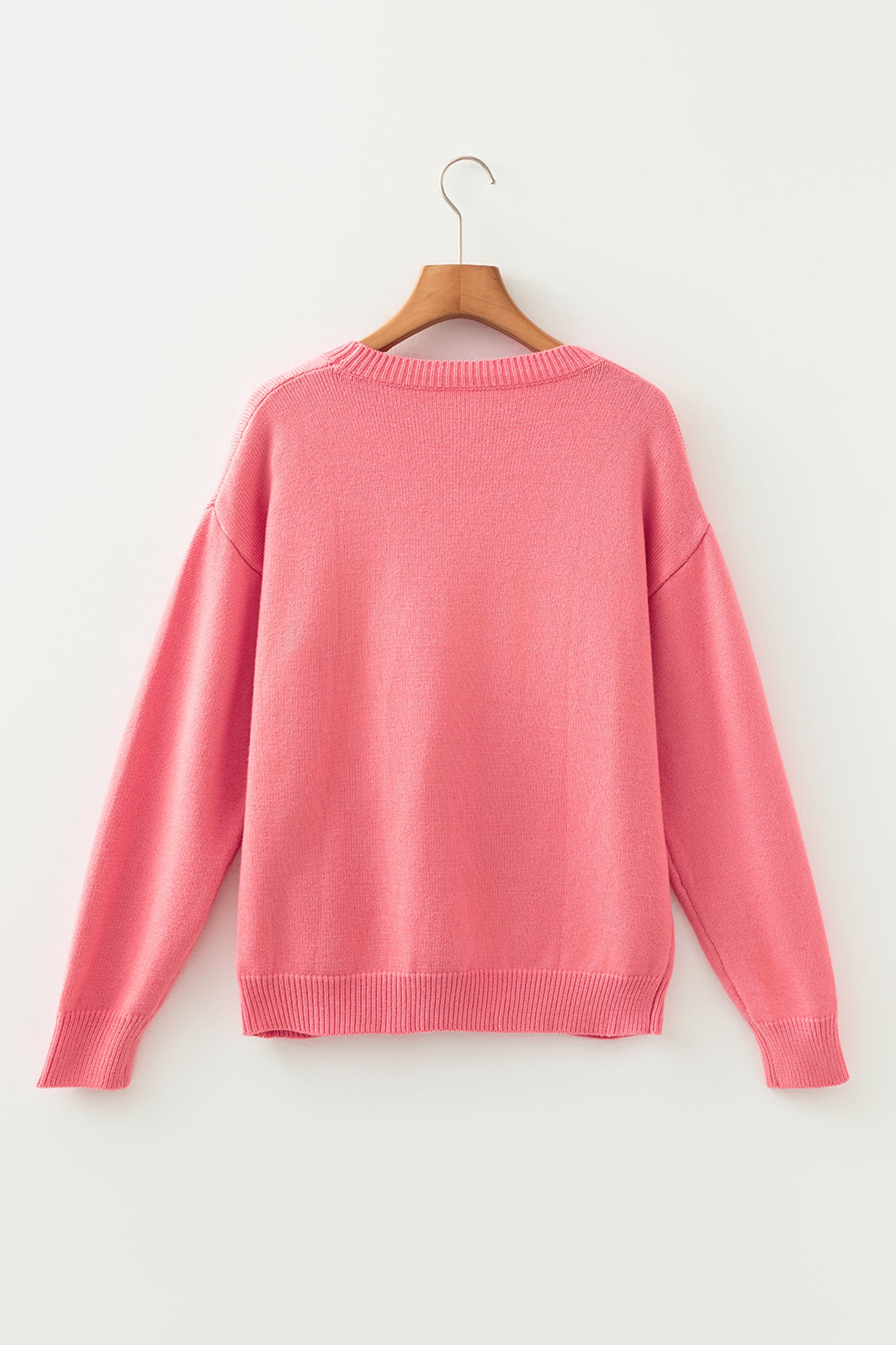 Dusty Pink Heart Bow Graphic Valentine Sweater - Aaria Tees Aaria Tees