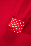 Sail Blue Polka Dot Letter Print Contrast Trim Mock Neck Sweatshirt Aaria Tees
