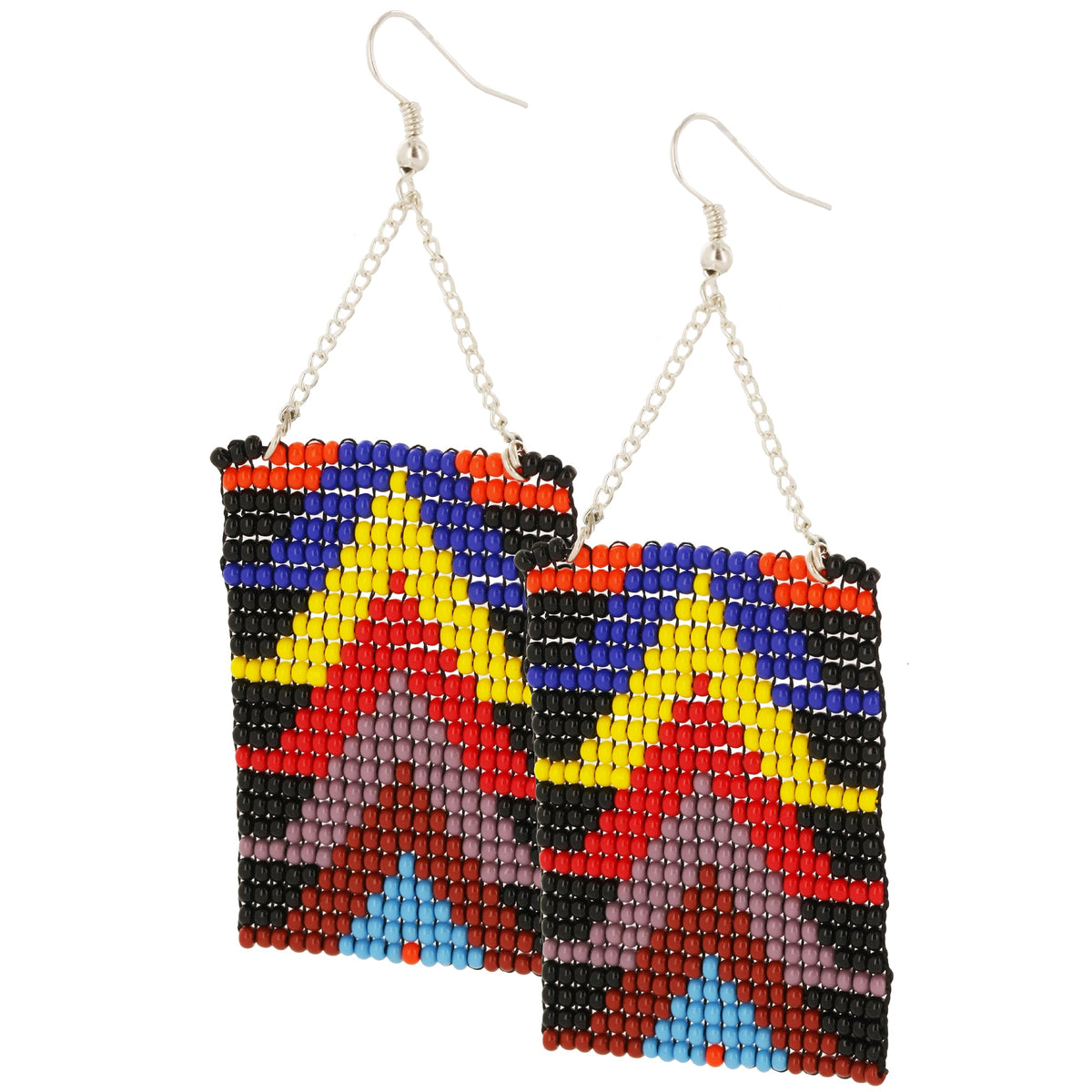 Geometric Beaded Earrings - Aaria Tees