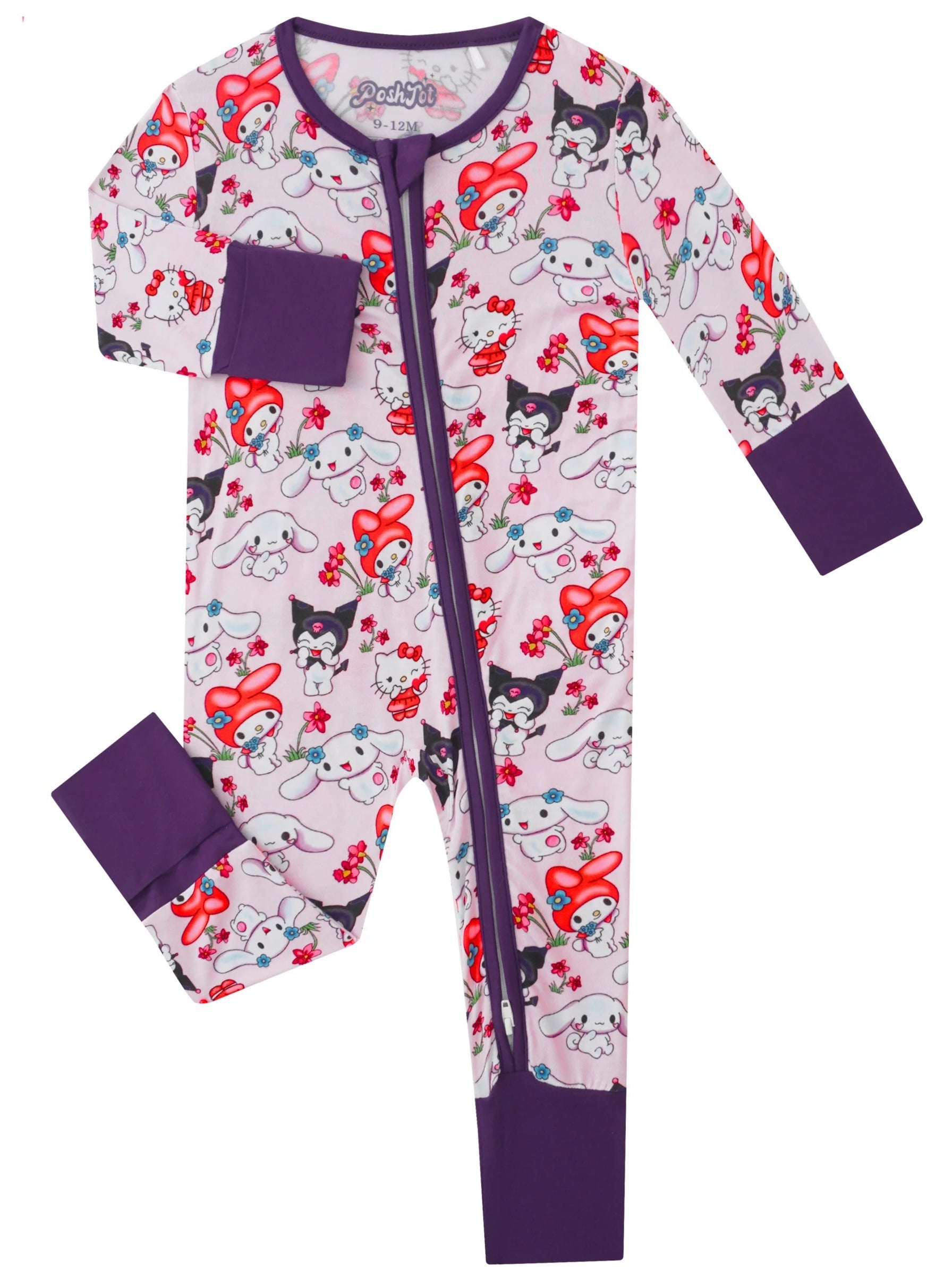PoshTOT Sanrio My Melody Bamboo Baby Convertible Zippy Romper - Aaria Tees Aaria Tees