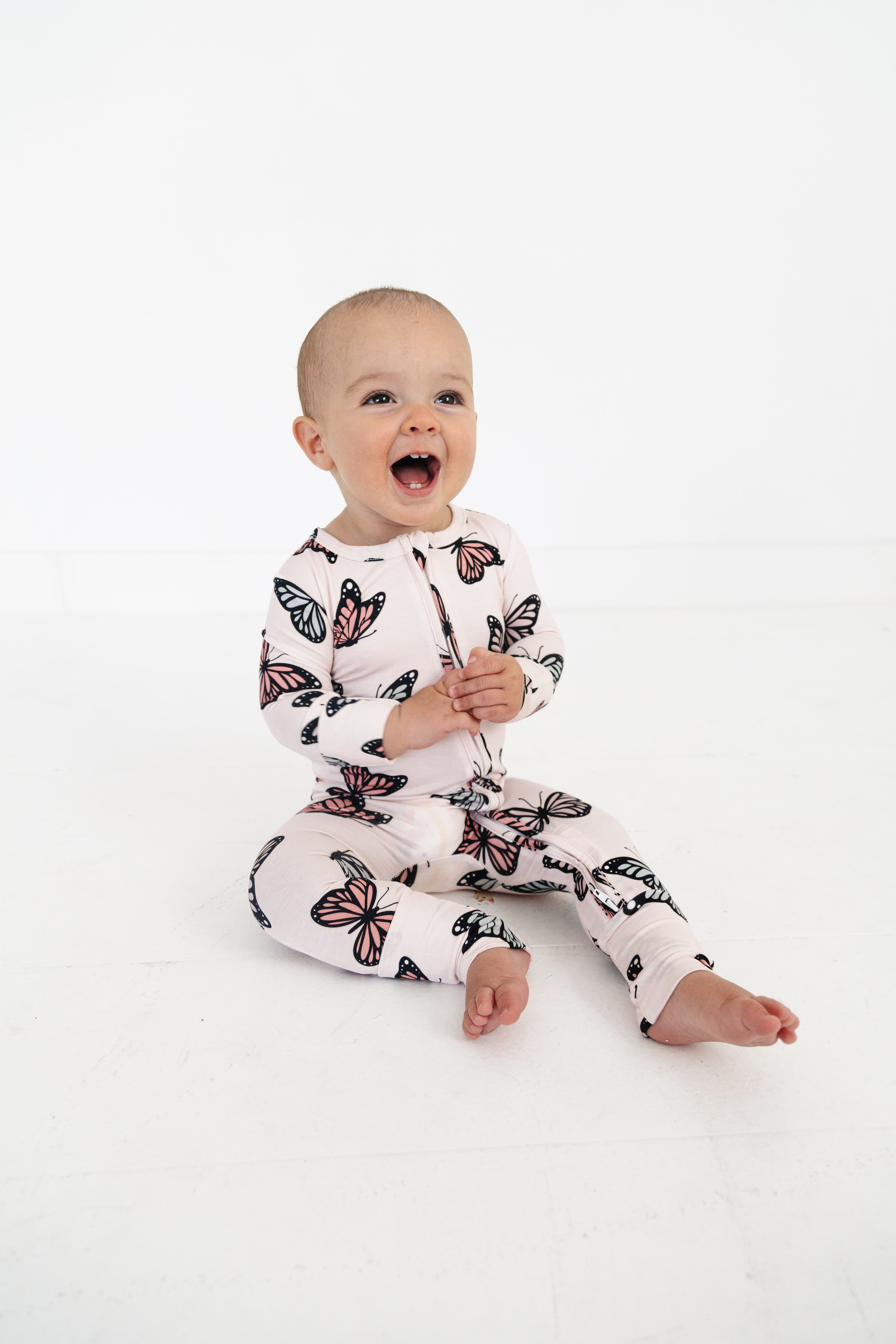 Butterfly Romper Bamboo Pajama Set - Aaria Tees Aaria Tees