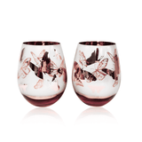 Pink Butterfly Stemless Wine Glasses Aaria Tees