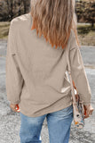 Smoke Gray Twisted Rib Texture game day Rugby Embroidered Baggy Sweatshirt Aaria Tees