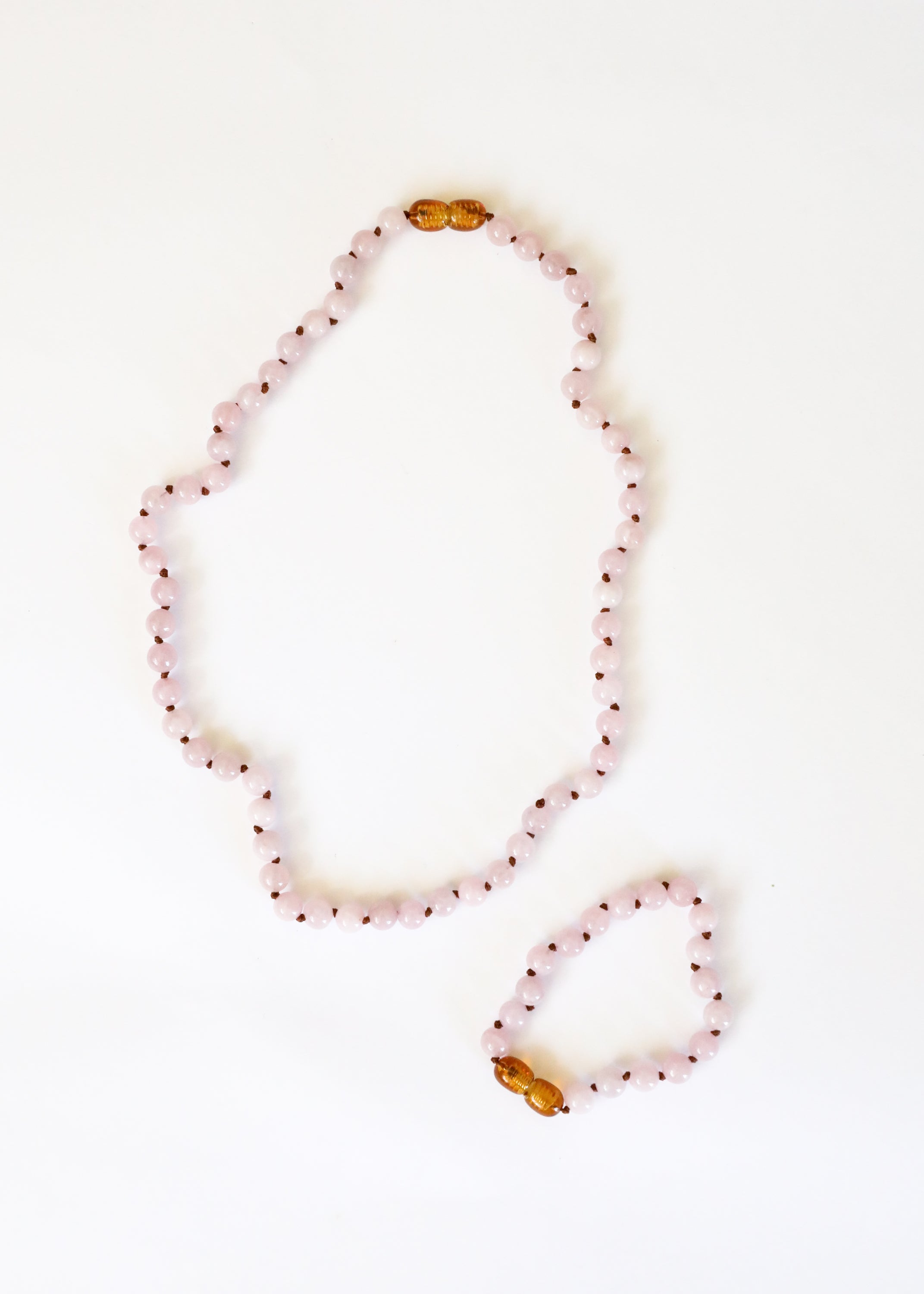 Pure Gemstone + Natural Rose Quartz || Beaded Necklace - Aaria Tees Aaria Tees