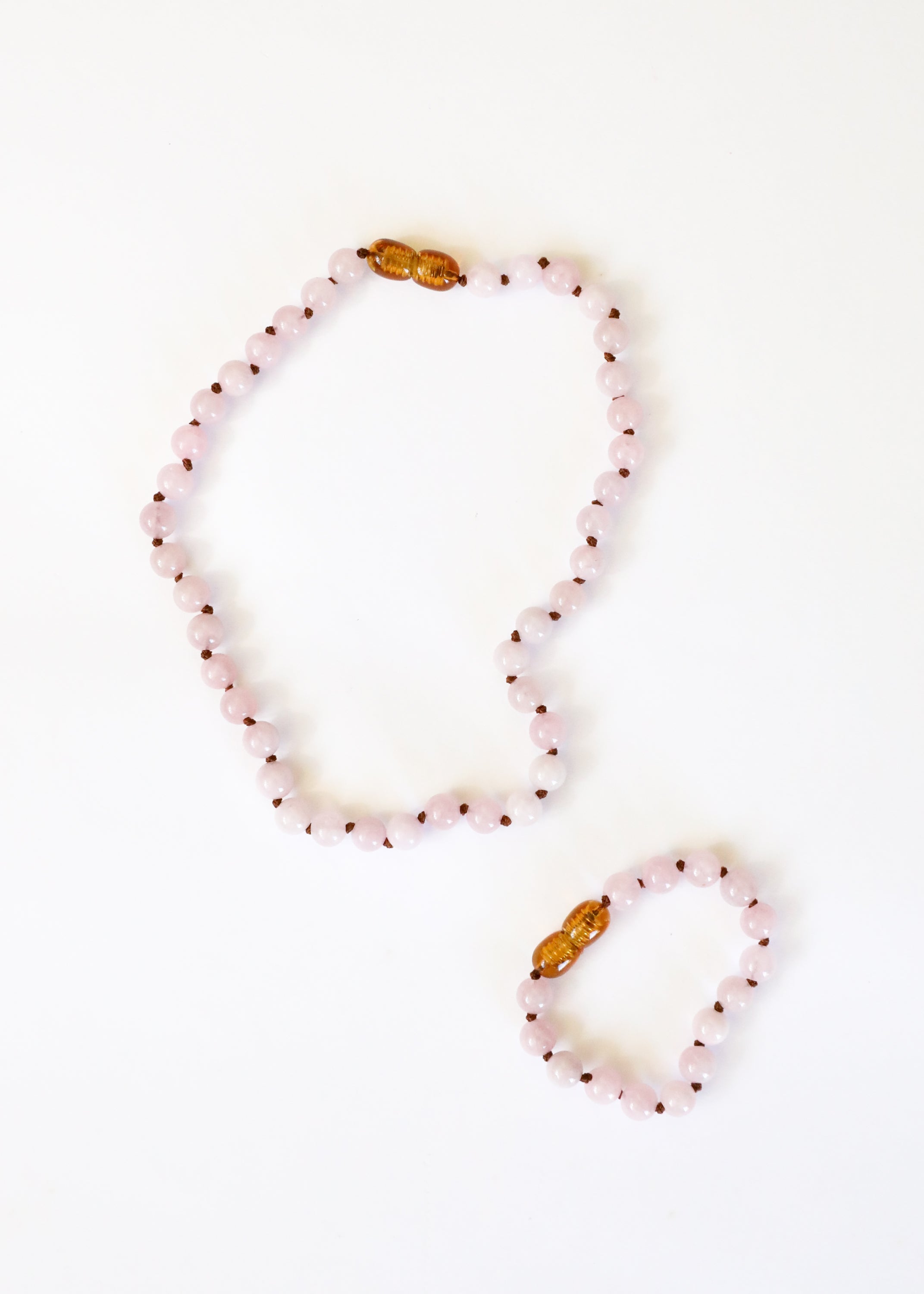 Pure Gemstone + Natural Rose Quartz || Beaded Necklace - Aaria Tees Aaria Tees