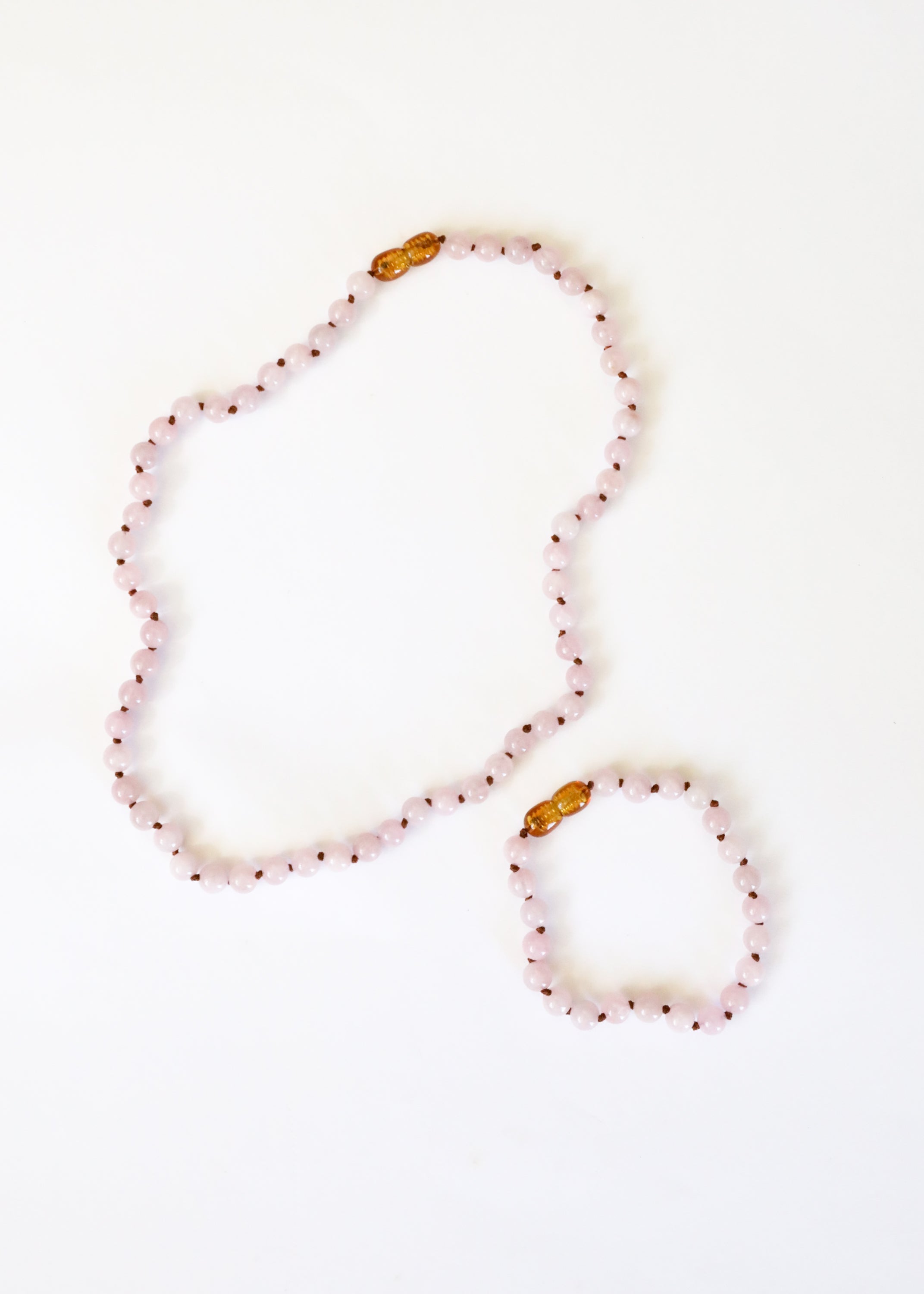 Pure Gemstone + Natural Rose Quartz || Beaded Necklace - Aaria Tees Aaria Tees