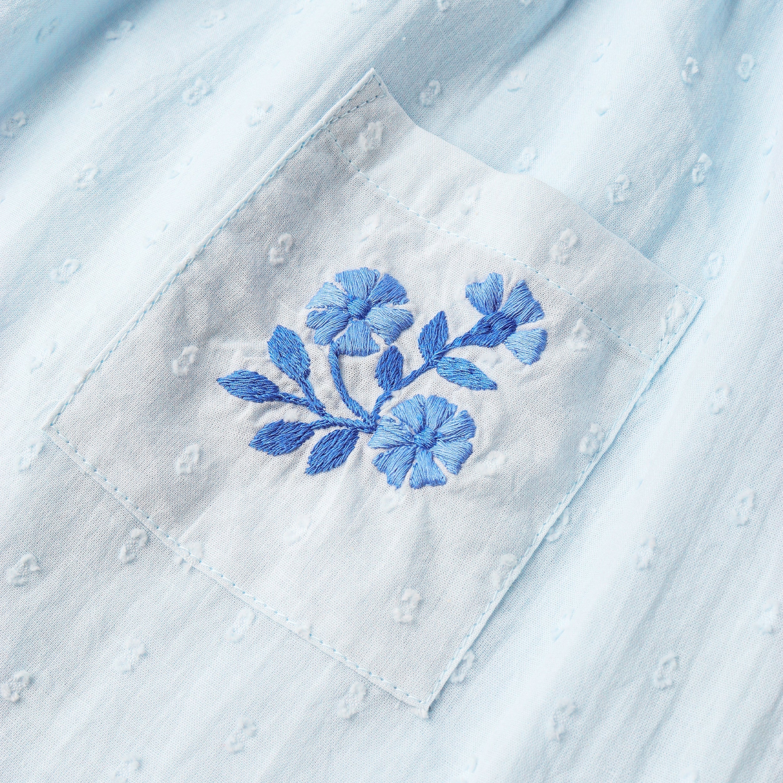 Organic Smocked Top & Shorts Set - Light Blue - Aaria Tees Aaria Tees