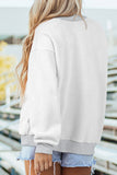 Light Grey Halloween Slogan Print Mock Neck Reversible Sweatshirt Aaria Tees