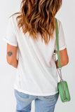 White MAMA Mixed Pattern Lettering T Shirt Aaria Tees