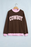 Pink Polka Dot Letter Graphic Colorblock Tunic Sweatshirt - Aaria Tees Aaria Tees