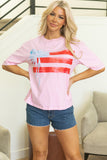 White Flag Bow Graphic Crewneck Tee - Aaria Tees Aaria Tees