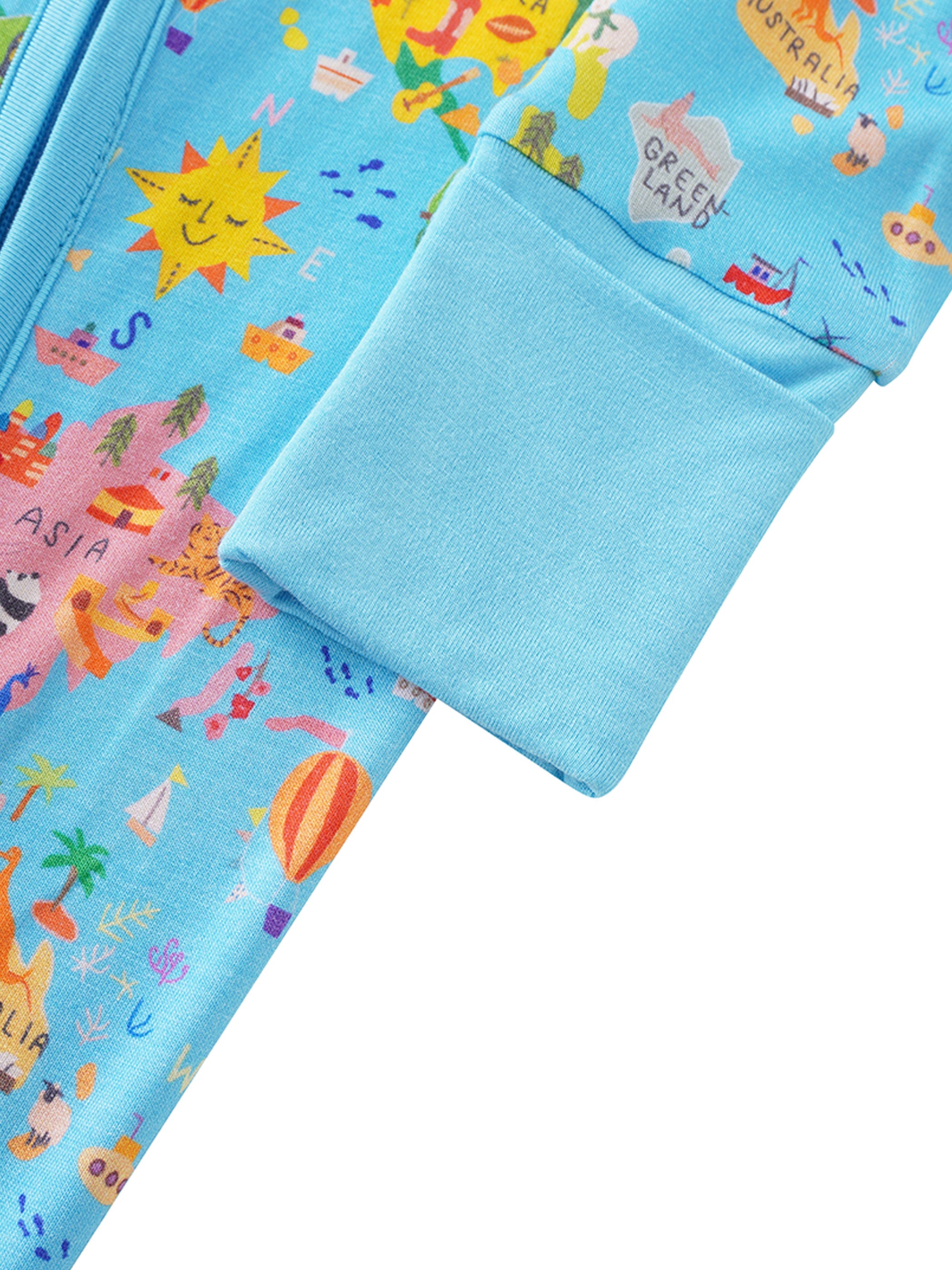 PoshTOT World Map Bamboo Baby Convertible Zippy Romper - Aaria Tees Aaria Tees