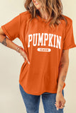 Orange PUMPKIN SEASON Letter Print Relaxed T Shirt - Aaria Tees Aaria Tees