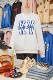 White Kentucky Graphic Mock Neck Reversible Sweatshirt - Aaria Tees Aaria Tees