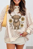 Khaki Western Print Camo Command Casual Sweatshirt Aaria Tees