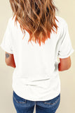 White Love July 4th Firework Bow Embroidered T Shirt Aaria Tees