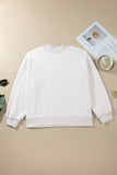 Gray WWJD Mix Pattern Letter Graphic Exposed Seam Loose Plus Size Sweatshirt - Aaria Tees Aaria Tees