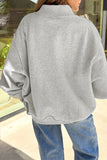 Light Grey Sequined Halloween Pumpkin Graphic Exposed Seam Mock Neck Sweatshirt Aaria Tees