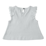 Organic Ruffle Top & Shorts Set - Fog - Aaria Tees Aaria Tees
