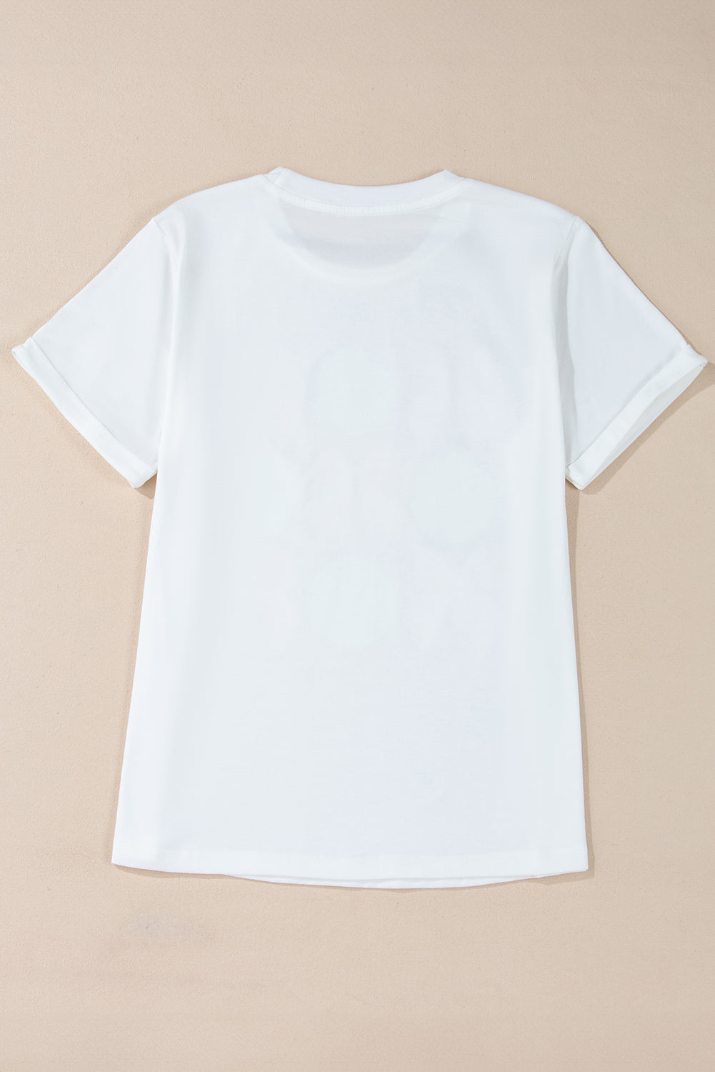 White Bow Tie Baseball Print Round Neck Casual Tee - Aaria Tees Aaria Tees