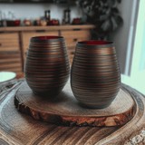Black Swirl Stemless Wine Glasses Aaria Tees