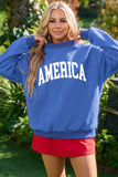 Light Grey Mock Neck Reversible USA/America Graphic Sweatshirt - Aaria Tees Aaria Tees