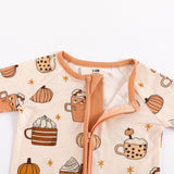 Pumpkin Spice (Convertible Zip Footies) - Aaria Tees Aaria Tees