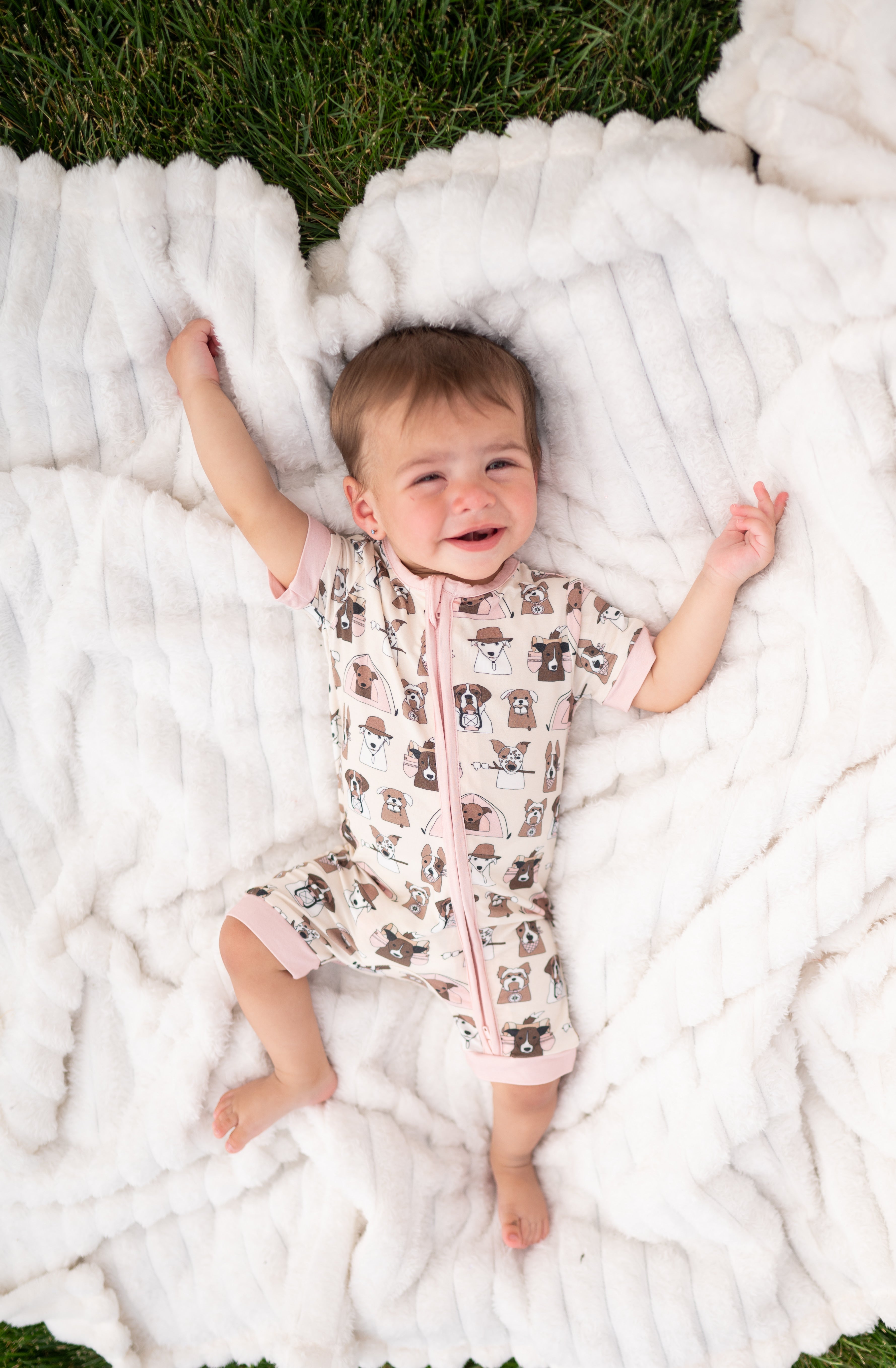 Camp Paws (Romper) - Pink - Aaria Tees Aaria Tees