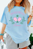 Light Blue PICKLEBALL Queen Relaxed Graphic Tee Aaria Tees