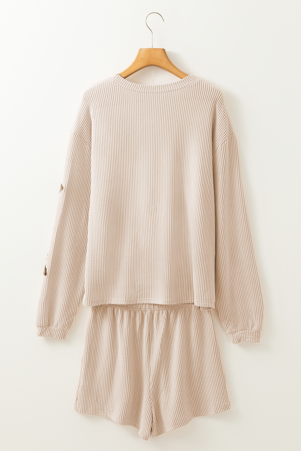 Parchment Thanksgiving Sequined Turkey Corded Knit Loose Fit Shorts Set - Aaria Tees Aaria Tees