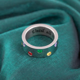 Until All the Pieces Fit&trade; Crystal & Titanium Ring - Aaria Tees Aaria Tees