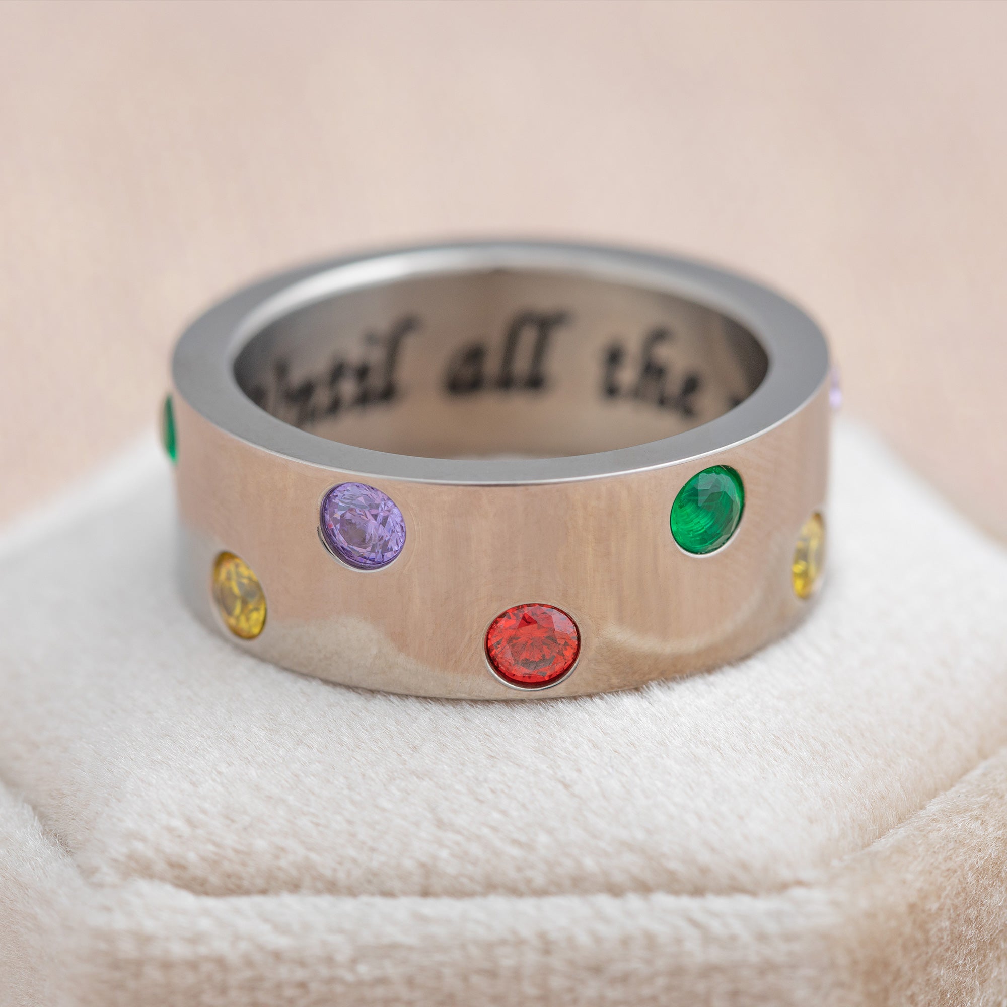 Until All the Pieces Fit&trade; Crystal & Titanium Ring - Aaria Tees Aaria Tees